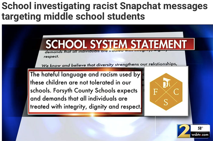 School investigating racist Snapchat messages targeting middle school students